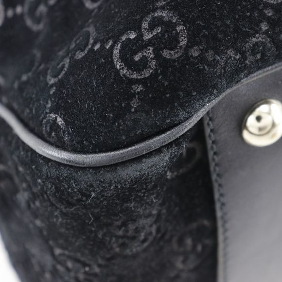 Gucci GG Sherry Line 162160 Suede Black Unisex Tote Bag - Picture 4 of 10